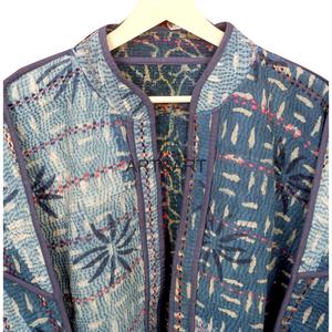 New Arrival Women's Cotton Designer <b>Kantha</b> <b>Jacket</b> Multi Color Ethnic Style Open Closure Handmade Vintage Eco-Friendly Reversible - Product Image 6