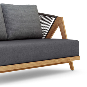 Chaises de jardin de luxe en teck avec chaise longue en corde et style minimaliste pour la décoration de meubles de patio - Product Image 6