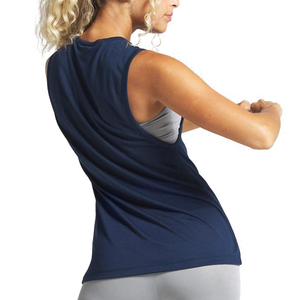 Quick Dry Breathable Casual Loose Fit Women's Running Tank <b>Tops</b>-Front Customizable Colors OEM Service Polyester Knitted - Product Image 1