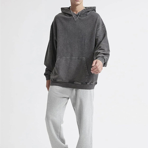 Sweat à capuche pour homme de haute qualité, confortable, automne-hiver, vintage, effet délavé, 400 GSM, respirant, polyester/coton, pour l'extérieur - Product Image 5