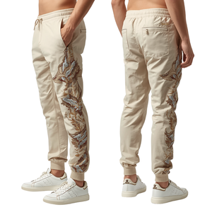 Pantalones Deportivos para Hombre a la Moda con Detalles Bordados, Corte Atlético Relajado y Estilo Casual Premium - Product Image 1