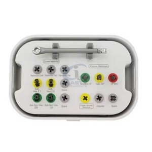 Kit d'extraction d'implants dentaires : Forets, extracteurs et instruments prothétiques universels pour l'élimination de fixations fracturées, certifié CE - Product Image 2