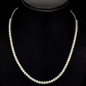 Collar de tenis con diamantes cultivados en laboratorio sostenibles, oro de 10K, joyería minimalista de lujo para mujer, de fabricante indio. - Product Image 1