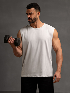 Débardeur sans manches vert fluo pour homme, col rond, séchage rapide, tricoté, sportif, couleur unie, gilet de fitness - Product Image 5