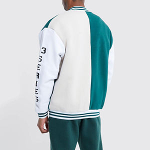 Blouson Bomber Vintage Homme en Polyester avec Broderie Frontale et Patchwork, Style Moto et Baseball, Coupe Ample, Automne Hiver - Product Image 2