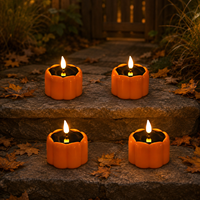 Bougie LED sans flamme à énergie solaire en forme de citrouille d'Halloween avec effet de flamme vacillante pour la décoration extérieure de jardin, de patio et de table de fête