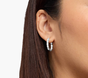 <b>Hoops</b> Earrings Diamond Earrings Gold and <b>Silver</b> Earrings Natural and Lab Grown Diamonds Earrings <b>Hoops</b> Fine Jewelry for Women - Product Image 5