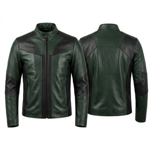 Modern Motorcycle <b>Leather</b> <b>Jacket</b> Waterproof Windproof Design Slim Fit <b>Winter</b> <b>Jacket</b> For Street Riding - Product Image 1