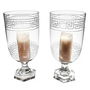 Jarrón de Cristal Azul para Mesa con Diseño de Relieve Griego, Estilo Art Deco, para Compromiso, Diwali, Hecho a Mano, Ecológico, Pieza Decorativa - Product Image 5