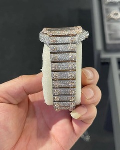 Reloj de Hombre de Lujo, Edición Limitada, Bicolor en Oro Rosa, con Números Romanos Cuadrados Modernos, Mecánico Automático, Estilo Hip Hop - Product Image 4