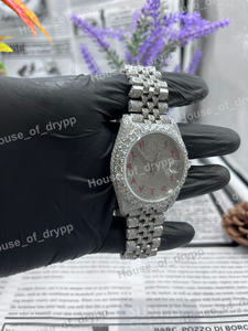 Reloj Iced Out con Diamantes Moissanite VVS, Esfera Árabe, Acero Inoxidable, Estilo Hip Hop, Lujoso, Unisex - Product Image 4