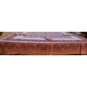 Mantel con estampado de bloque indio, Decoración de mesa de Navidad para el hogar, Jacquard decorativo para comedor, mantel de lino y algodón de lujo - Product Image 4