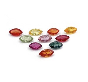 Lote de Gemas Sueltas de Zafiro Multicolor Natural, Corte Marquesa, 2.50x5 MM, 5 CT, Certificado IGI, Cambio de Color, para Joyería - Product Image 3