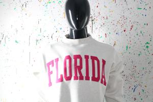 Sweat à capuche pour homme en coton 100% gris cendré de Floride, avec broderie appliquée, col large, fils plus fins, pour l'hiver - Product Image 3