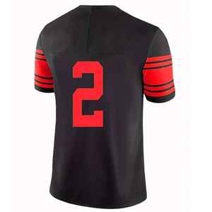 Wholesale Customized American Football Jerseys 100% Polyester Breathable Unisex Adult Sizes Short Sleeves Digital Print - Product Image 2