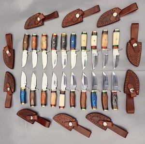 Couteau de chasse à pointe tombante, manche en bois, lame en acier inoxydable de 0,6 mm d'épaisseur, lame simple non réglable, personnalisable OEM - Product Image 2