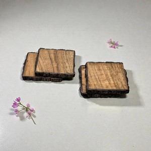 Ensemble de sous-verres en bois, forme ronde, design Wabi-Sabi naturel, tapis antidérapants, épaisseur 10 mm, écologiques, réutilisables, diamètre 4 pouces - Product Image 1