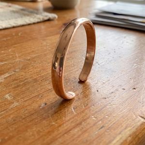 Handmade Solid Pure Copper Cuff Bangle <b>Bracelet</b> High Polished Domed Metal Copper Craft Healing Luxury Jewelry For Men Women OEM. - Product Image 4