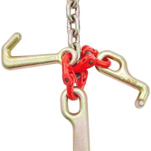 Catena di traino G80 zincata certificata DOT 5/16FT X 3FT con ganci a cluster RTJ e catena a V con limite di carico di esercizio di 9620 libbre - Product Image 6