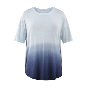 เสื้อยืดโอเวอร์ไซส์ทรงหลวม คอโอ แขนสั้น สีชมพูไล่เฉด ผ้าถัก สำหรับผู้หญิง สไตล์ลำลอง ใส่ได้ทั้งฤดูใบไม้ผลิและฤดูร้อน รับผลิตแบบ ODM OEM - Product Image 3