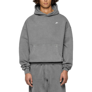 Sweat-shirts à capuche personnalisés en molleton de coton 500 GSM pour hommes, coupe oversize, épaules tombantes, coupe carrée, pull à capuche - Product Image 1