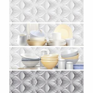 300x600 white gloss finish ceramic wall tile elegant minimalist design suitable for office interiors large <b>scale</b> commercial wall - Product Image 2