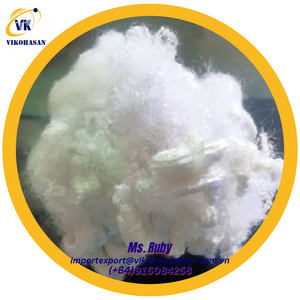 เส้นใยโพลีเอสเตอร์ 15D H สีขาวเงา คุณภาพสูง เส้นใยโพลีเอสเตอร์รีไซเคิลแบบกลวง 100% สำหรับวัสดุทนไฟ - Product Image 2