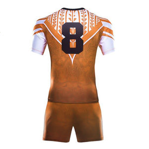Uniforme de Rugby Personalizado al por Mayor con Logotipo, Conjunto Completo Sublimado para Entrenamiento y Práctica, Jersey y Pantalones Cortos de Rugby Profesionales Ajustados para Hombre - Product Image 4