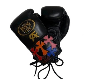 Guantes de Boxeo Profesionales No Boxing No Life Negros, 100% Cuero Genuino, para Entrenamiento y Competencia, Estilo Mexicano, para Gimnasio - Product Image 2