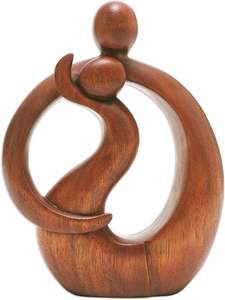 Statue abstraite contemporaine en bois, pièce d'art artisanale, sculpture unique en bois, décoration d'intérieur. - Product Image 2