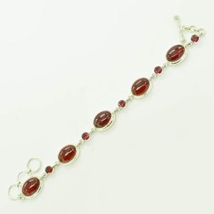 Wholesale New Arrival Top Amazing Quality <b>Red</b> Garnet Gemstone 925 Solid Sterling Silver <b>Bracelet</b> Handmade Fine Jewelry For Women - Product Image 1