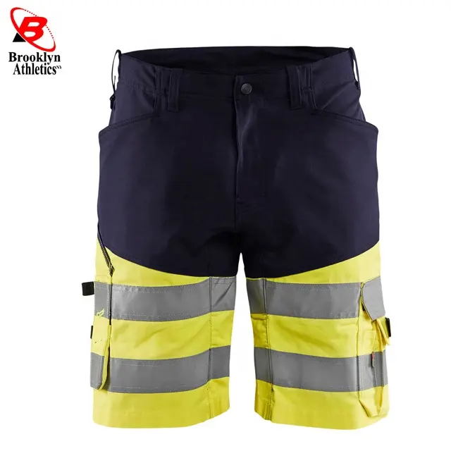 Hi Viz safety Shorts Poly Cotton Breathable High Visibility Work Wear Half Pants