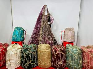 Majestic Girls' Bridal <b>Net</b> <b>Ball</b> Gown Heavy Flare Sparkling Jarkan Stones Luxe Dupatta Glamorous Regal Wedding Look Salwar Dress - Product Image 4