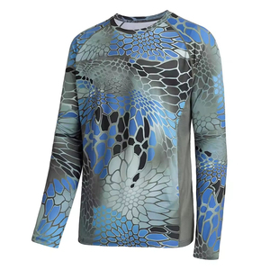 Ropa de Pesca Personalizada, Camisetas de Pesca Sublimadas de Secado Rápido, Ligeras, Camuflaje Gris, Manga Larga, Talla Grande - Product Image 6