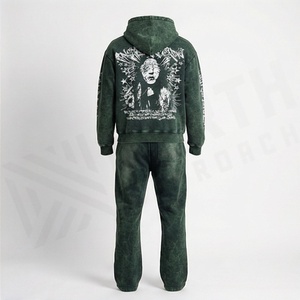 Ensemble de survêtement professionnel pour homme, effet délavé, léger et respirant, pour le sport et l'entraînement en salle de sport, personnalisable - Product Image 2
