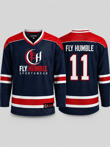 เสื้อฮอกกี้น้ำแข็ง Fly Humble สำหรับผู้ชาย คอวี แขนยาว ระบายอากาศได้ดี ผลิตจากโพลีเอสเตอร์ ชุดกีฬาสำหรับผู้ใหญ่ ทรงปกติ สั่งทำได้รวดเร็ว - Product Image 3