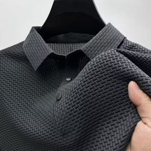 Men Polyester <b>Short</b> <b>Sleeve</b> <b>Button</b>-<b>Up</b> Shirt Knitted Printed Solid ODM Anti-Wrinkle Casual Wear Custom Logo Front GLOWING NEON - Product Image 2