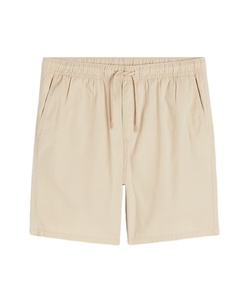 Pantalones Cortos Casuales para Hombre, de Alta Calidad, 100% Algodón, Color Beige Claro, Corte Regular, Cintura Elástica con Cordón Ajustable, Laterales Diagonales - Product Image 2