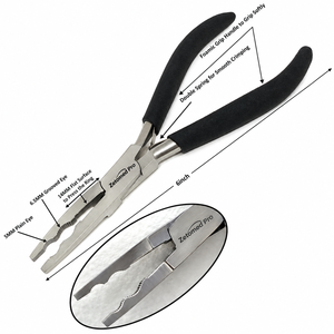 7 Inch <b>Hair</b> Extension Pliers, 2-Hole Bead <b>Crimper</b> and Remover Tool - Product Image 5