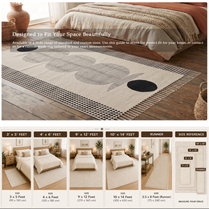 Tapis géométrique bohème en coton fait main imprimé au bloc |   Décoration d'intérieur écologique antidérapante - Product Image 4