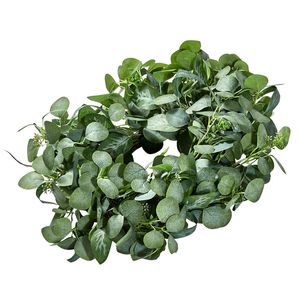 Ghirlanda Decorativa Artificiale di Alta Qualità da 26 Pollici Verde con Foglie di Eucalipto, Bacche e Steli Spinosi per Decorazioni Annuali - Product Image 4