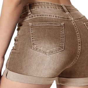 Womens <b>Denim</b> Shorts Mid <b>Stretch</b> Distressed Casual Summer Rolled Hem Skinny Fit Quick Dry Breathable OEM ODM Custom Apparel - Product Image 4