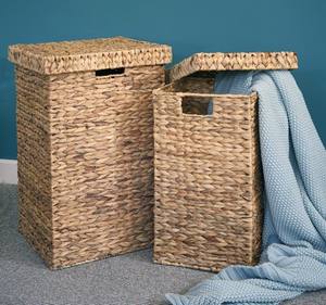 Cestas Tejidas a Mano de Jacinto de Agua de Vietnam, Cestas Decorativas de Mimbre y Ratán para Ropa y Lavandería con Tapas - Product Image 2