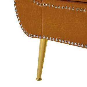 L8118 PU Leather <b>Sofa</b> <b>Stool</b> in Yellow Brown Stylish Ottomans & <b>Stools</b> Product Category - Product Image 4