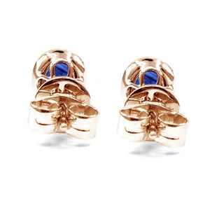 Proveedor de Hong Kong, diseño diario, ajuste de punta, oro rosa de 18 quilates, diamantes naturales, joyería fina, pendientes ovalados de zafiro para mujer - Product Image 2