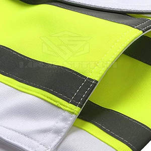 Gilet de sécurité réfléchissant haute visibilité en polyester respirant pour hommes, vêtements de travail industriels et de construction - Product Image 4