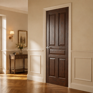 Puerta de madera maciza de tamaño personalizado GA-09S Classic para interiores modernos de apartamentos. - Product Image 1