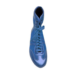WARZONE SPORTS Zapatos de Boxeo de Cuero con Cordones y Malla Azul, Diseño Transpirable de Caña Alta y Antideslizante - Product Image 4