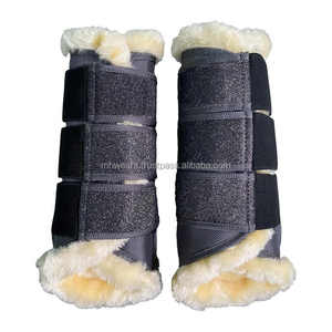 Juego de Cepillado para Caballos MH Premium, Botas de Neopreno y Cuero PU Duraderas y Personalizables, Protector de Patas para Entrenamiento y Deportes al Aire Libre - Product Image 3