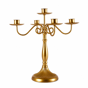 Factory Direct 5-Arm <b>Black</b> Metal <b>Candelabra</b> Centerpiece Elegant Candle Holder Stand Wholesale Home Decor Table Candle Stand - Product Image 6